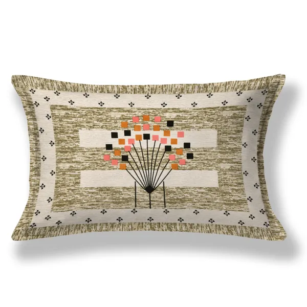 Yellow_Cotton_Geometric_Bloom_Double_Bedsheet_With_Pillow_Cover_70X100_Cm